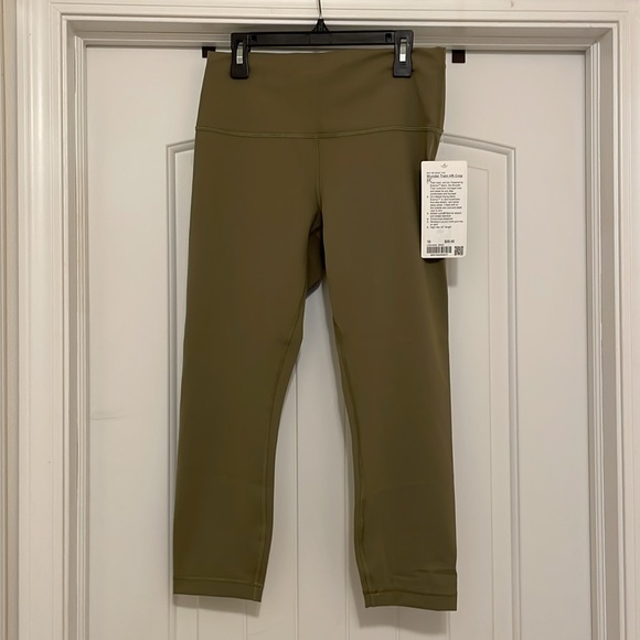 Lululemon Wunder Train High Rise Crop 23" Bronze Green size 10 $88 - Picture 2 of 4